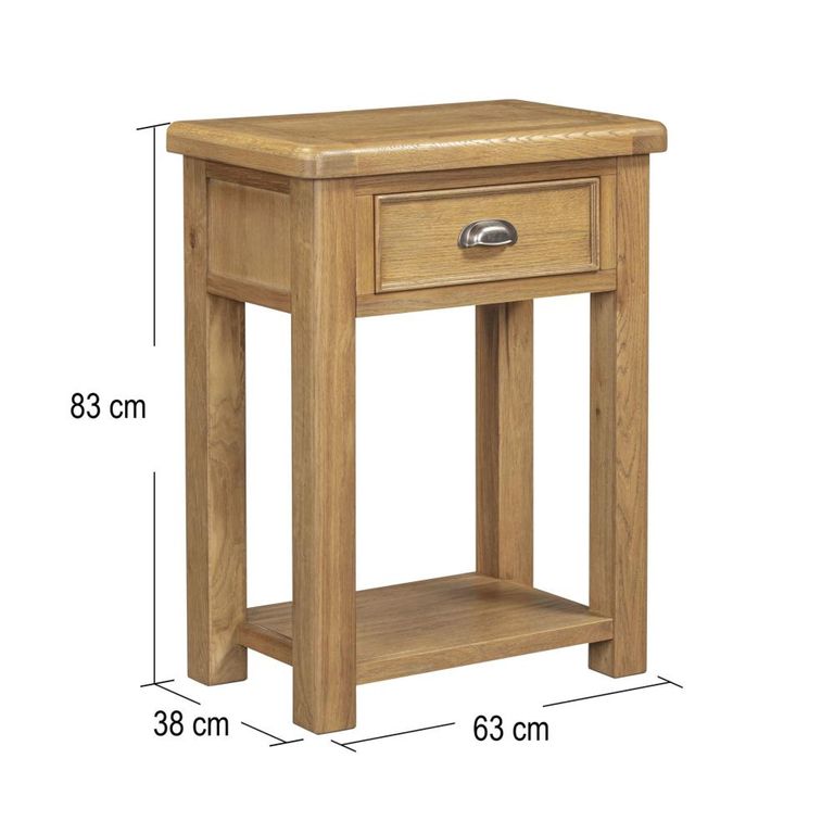 Dorchester Telephone Table - 1 Drawer - Rustic Oak