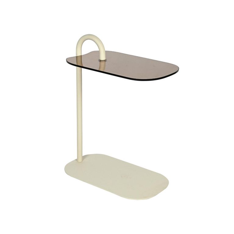 Brix Amy Side Table - Oval - Beige - Glass and Metal