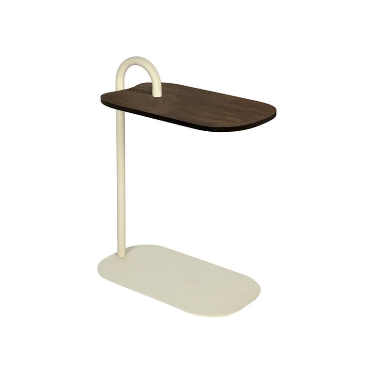 Brix Amy Side Table - Oval - Brown and Beige - Mango Wood and Metal