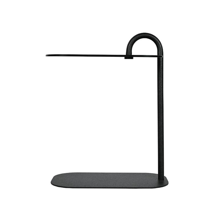 Brix Amy Side Table - Oval - Black - Glass and Metal