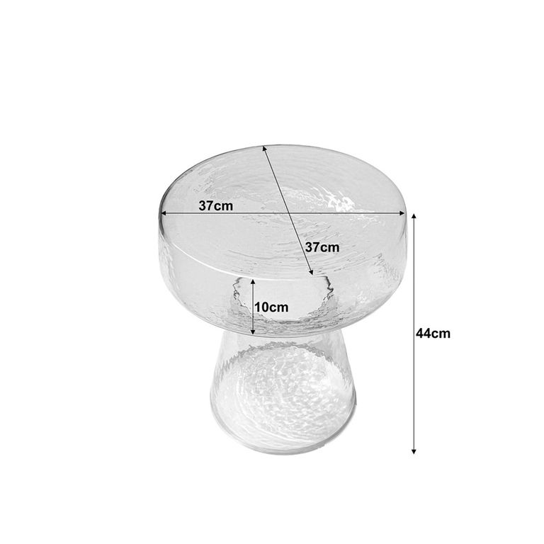 Brix Bo Side Table - Round - Small - Clear Glass
