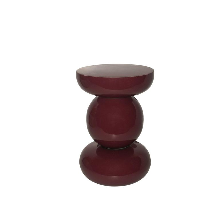 Brix Dex Side Table - Round - Maroon - Metal