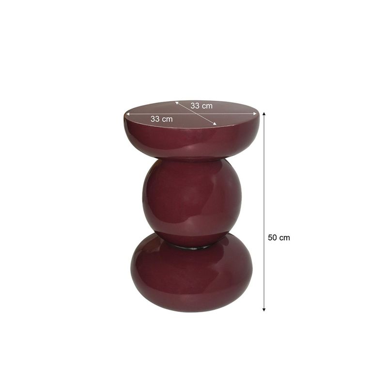 Brix Dex Side Table - Round - Maroon - Metal