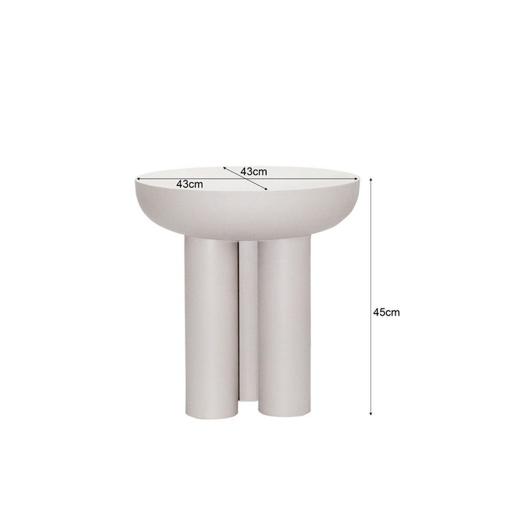 Brix Jez Side Table - Round - Off White - Metal