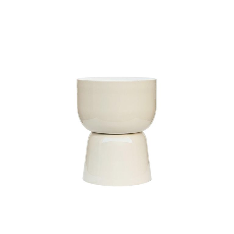 Brix Kian Side Table - Round - Off White - Metal