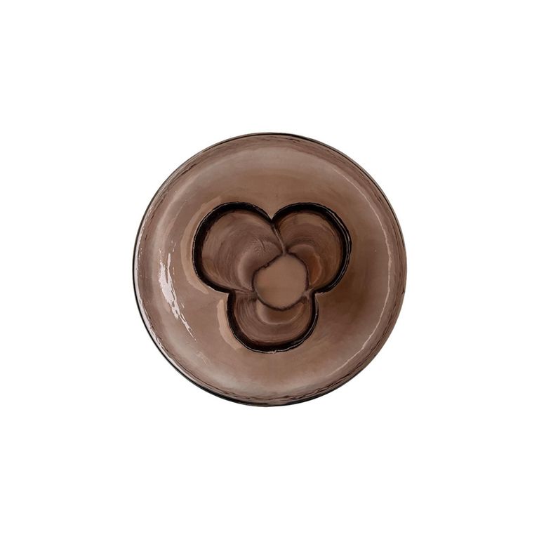Brix Lio Side Table - Round - Large - Brown - Smoked Glass