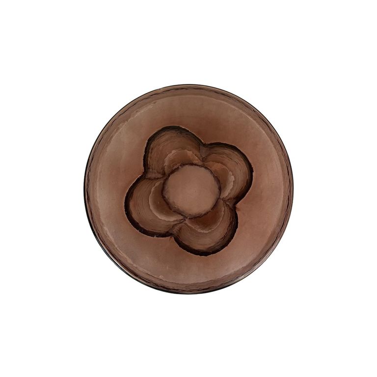 Brix Lio Side Table - Round - Small - Brown - Smoked Glass