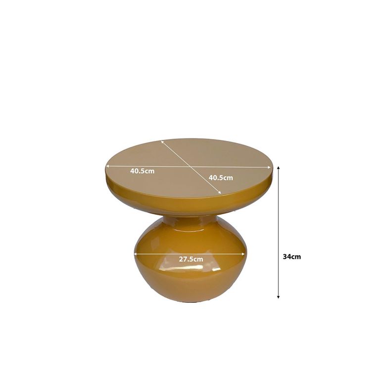 Brix Lou Side Table - Round - Mustard - Metal