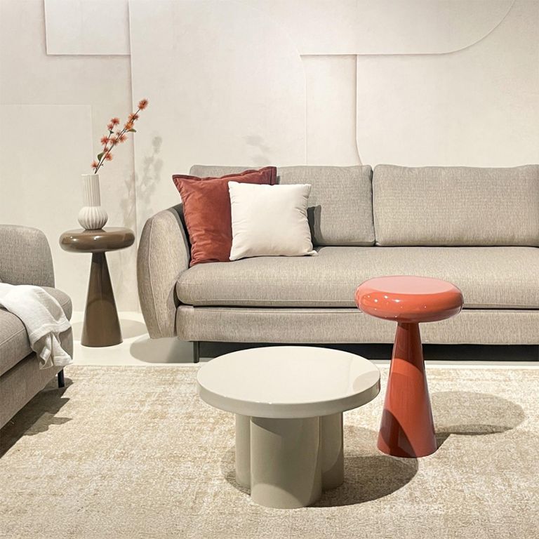 Brix Sam Side Table - Round - Amber - Metal