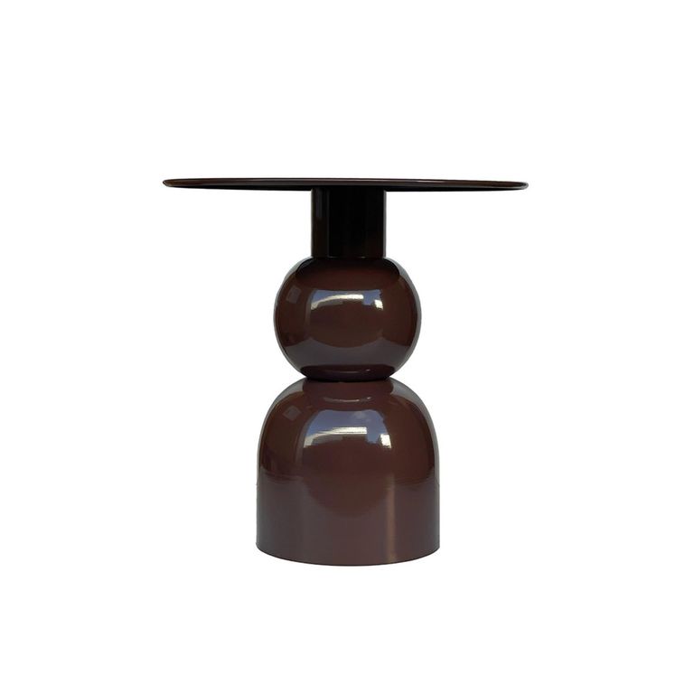 Brix Wes Side Table - Round - Rust - Metal