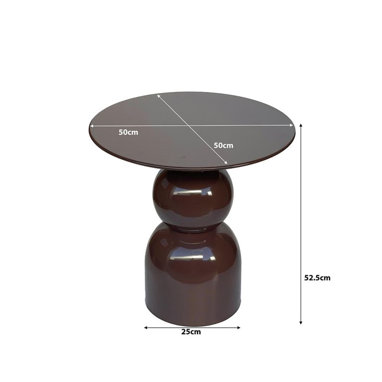 Brix Wes Side Table - Round - Rust - Metal