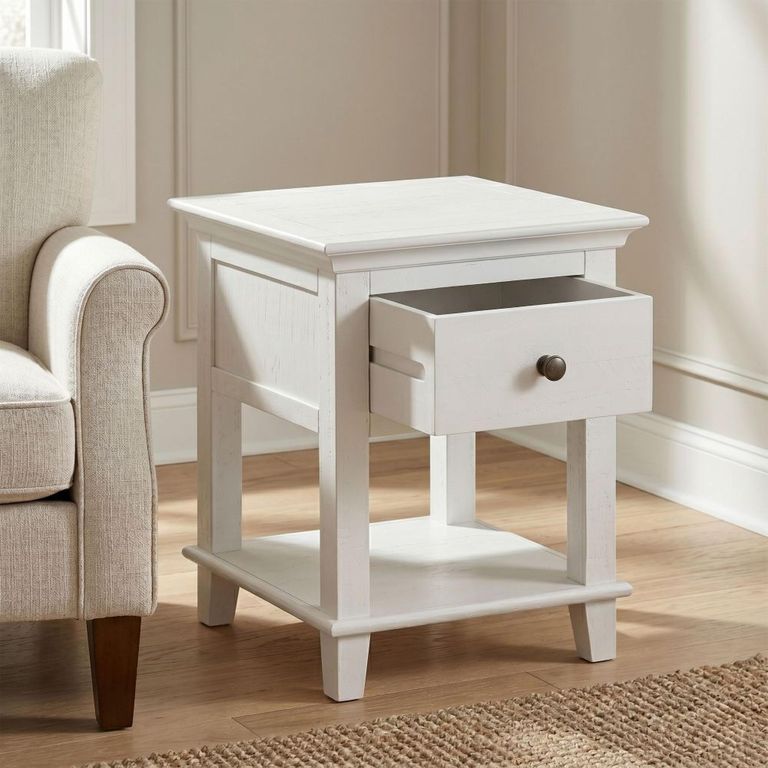 Provence Painted End Table - 1 Drawer - Truffle