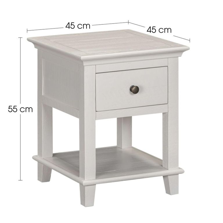 Provence Painted End Table - 1 Drawer - Truffle