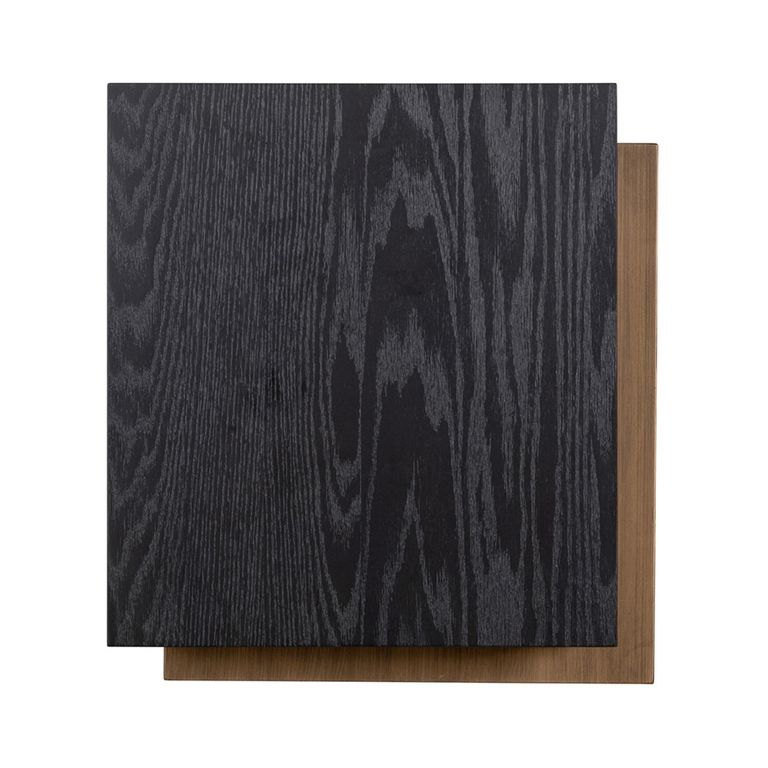 Cambon Dark Oak and Brass Layered Side Table