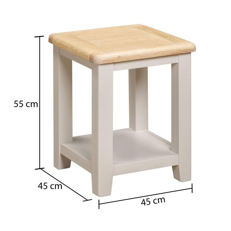 Windermere Painted Lamp Table - Square - Oyster Grey