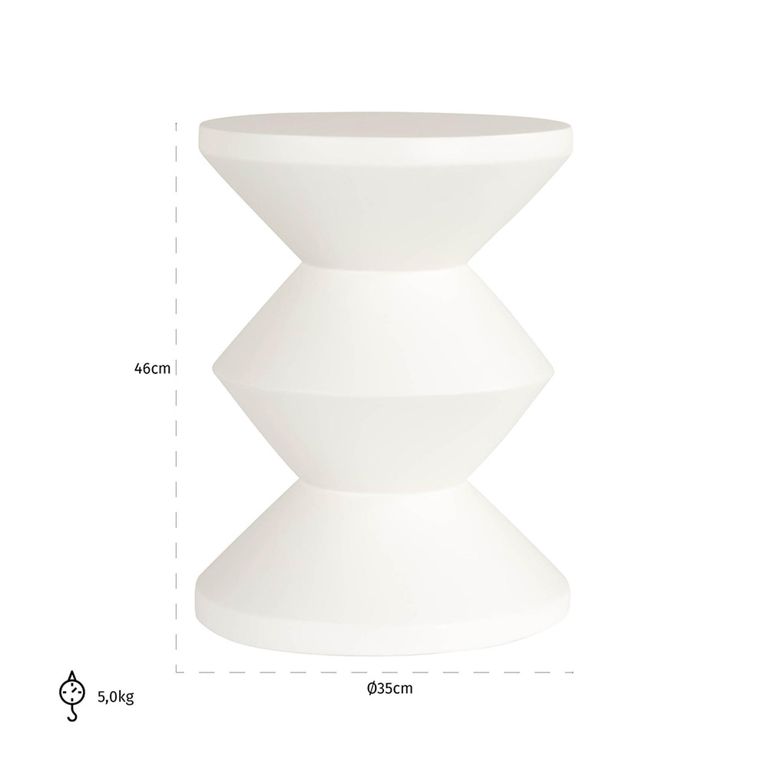 Bloomstone White Lime Plaster Round End Table