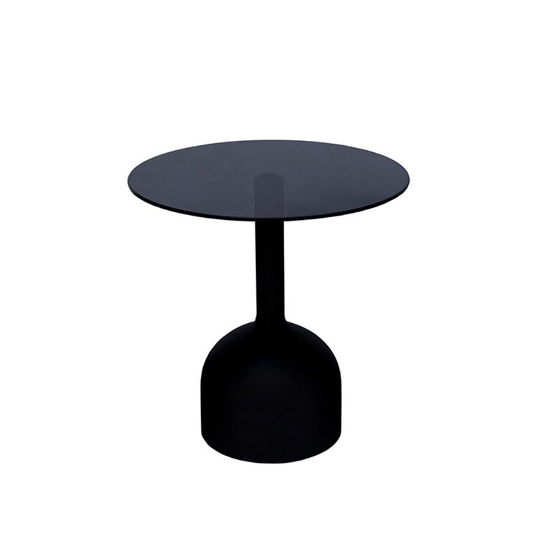 Brix Isa Side Table - Round - Large - Black - Glass and Metal