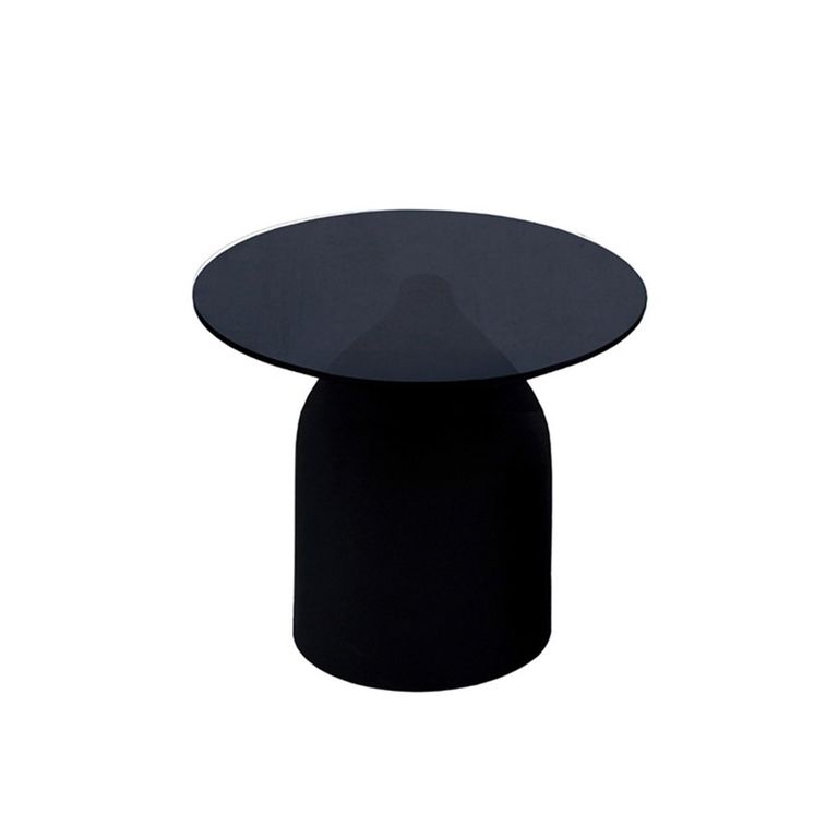 Brix Isa Side Table - Round - Small - Black - Glass and Metal