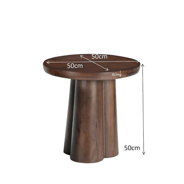 Brix Clubs Side Table - Round - Chestnut - Mango Wood