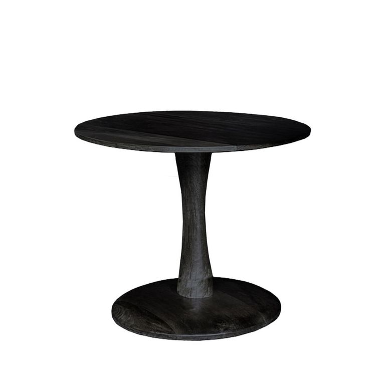 Brix Vivian Side Table - Round - Black - Mango Wood