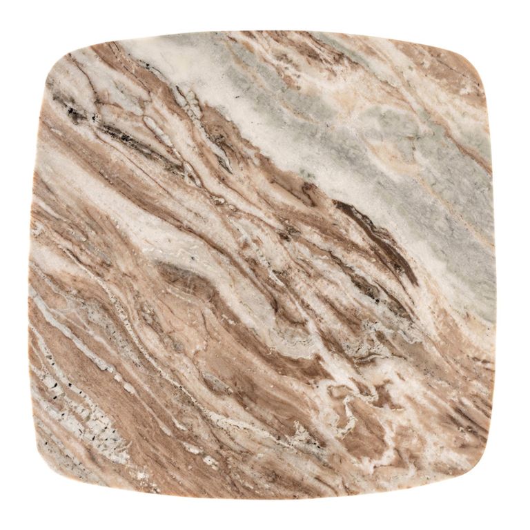 Bottega End Table - Spider Legs - Square - Blush Beige - Marble and Metal