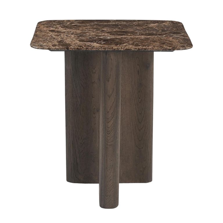 Castello End Table - Square - Smoked Oak - Marble Top