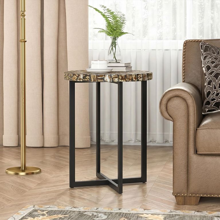 Branna Side Table - Round - Mother of Pearl