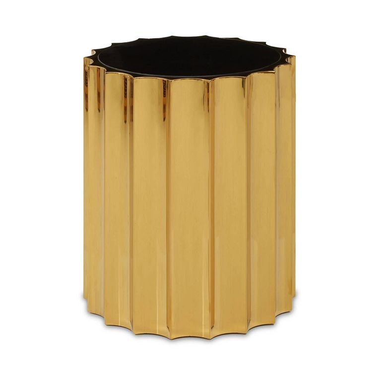 Alvaro Side Table - Round - Black with Titanium Base