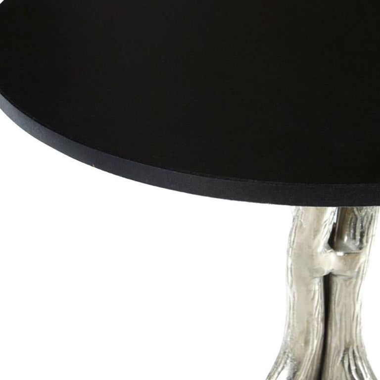 Antler Side Table - Round - Black Marble with Chrome Base