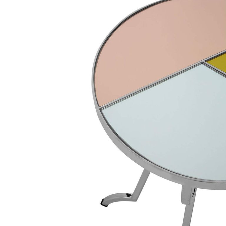 Arbus Side Table - Round - Glass with Chrome Legs