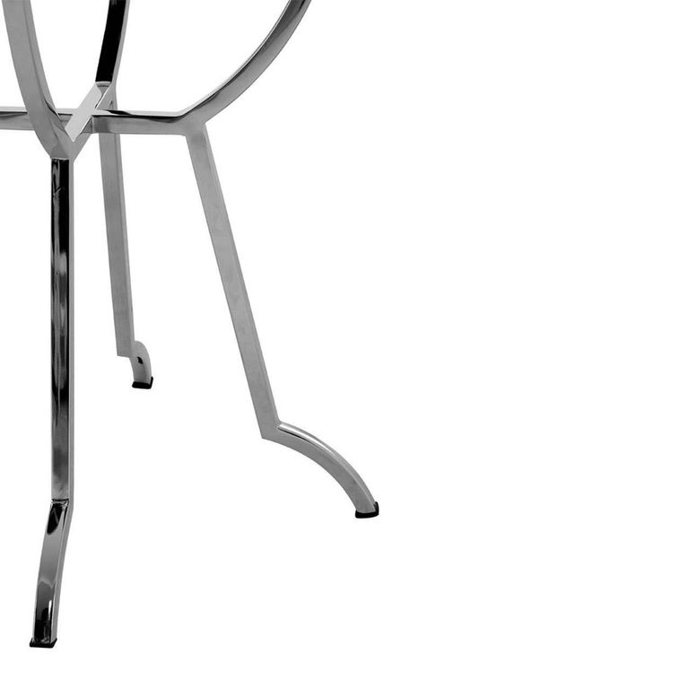 Arbus Side Table - Round - Glass with Chrome Legs