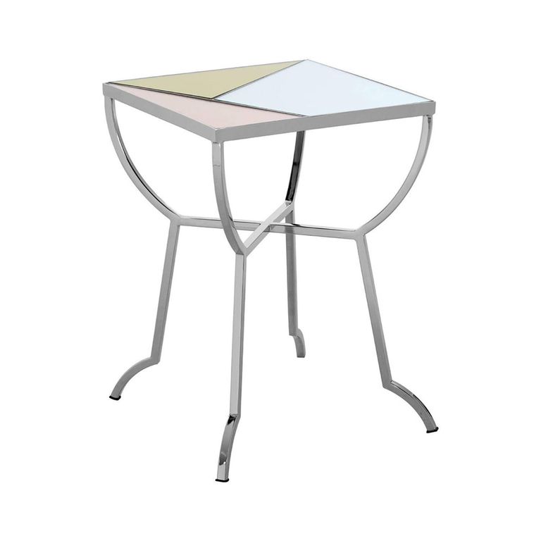 Arbus Side Table - Square - Glass with Chrome Legs