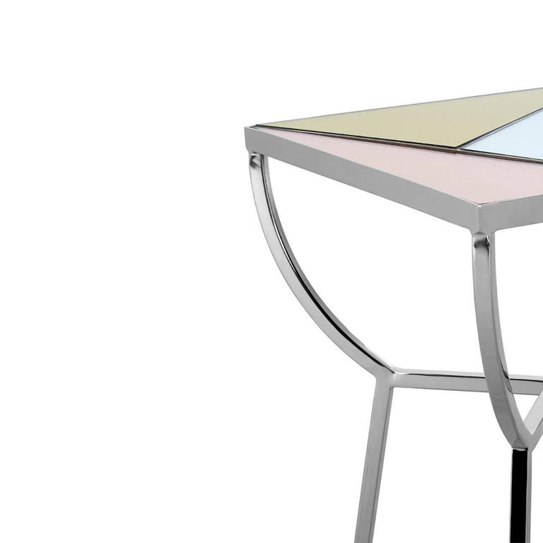 Arbus Side Table - Square - Glass with Chrome Legs