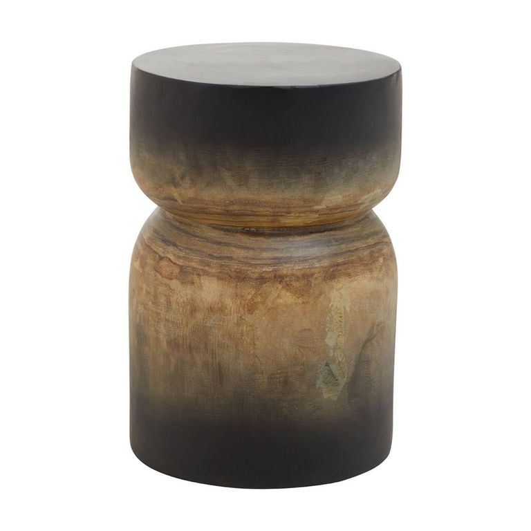 Arlo Side Table - Round - Black Ombre Wood