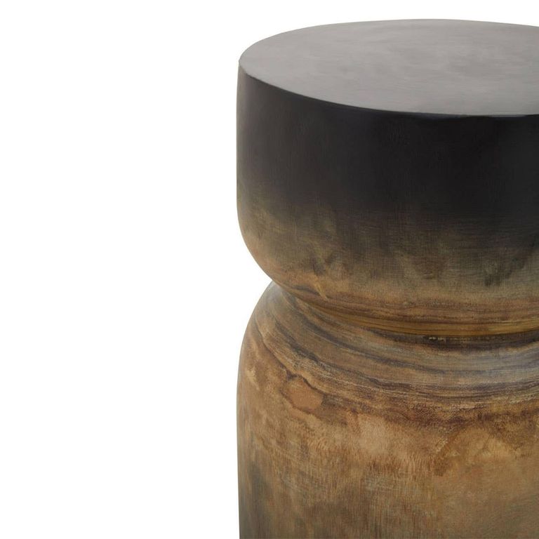Arlo Side Table - Round - Black Ombre Wood