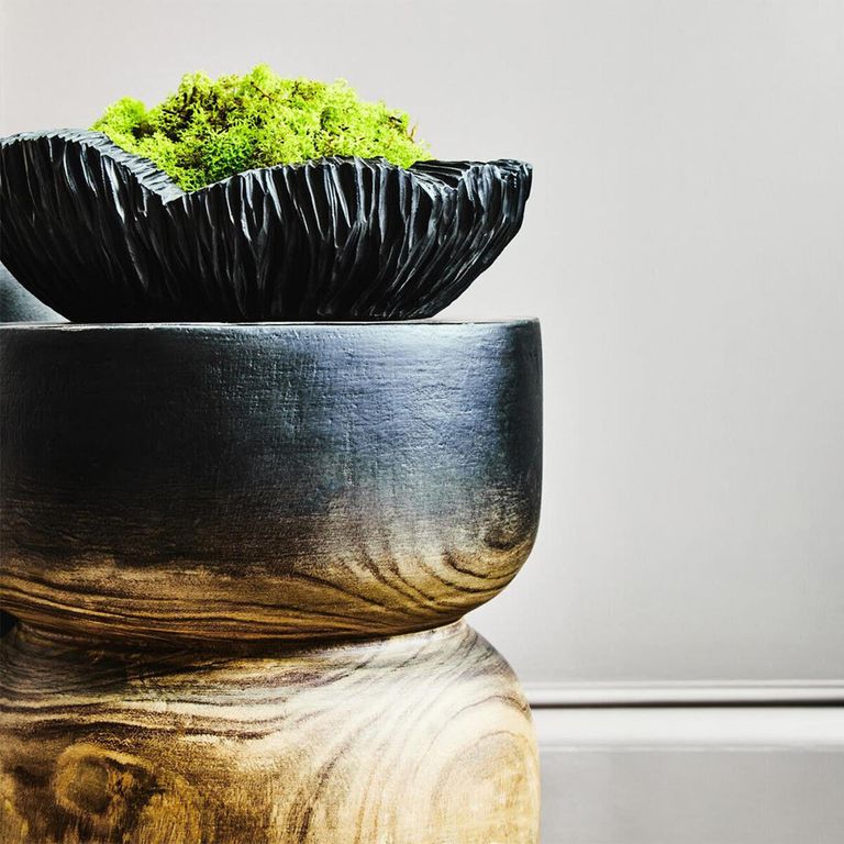 Arlo Side Table - Round - Black Ombre Wood