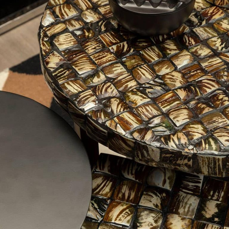 Branna Side Table - Round - Mother of Pearl