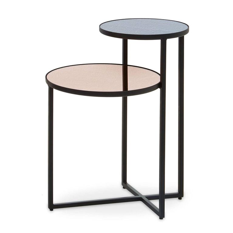 Cercle Side Table - 2 Tier - Round - Smoked Mirror