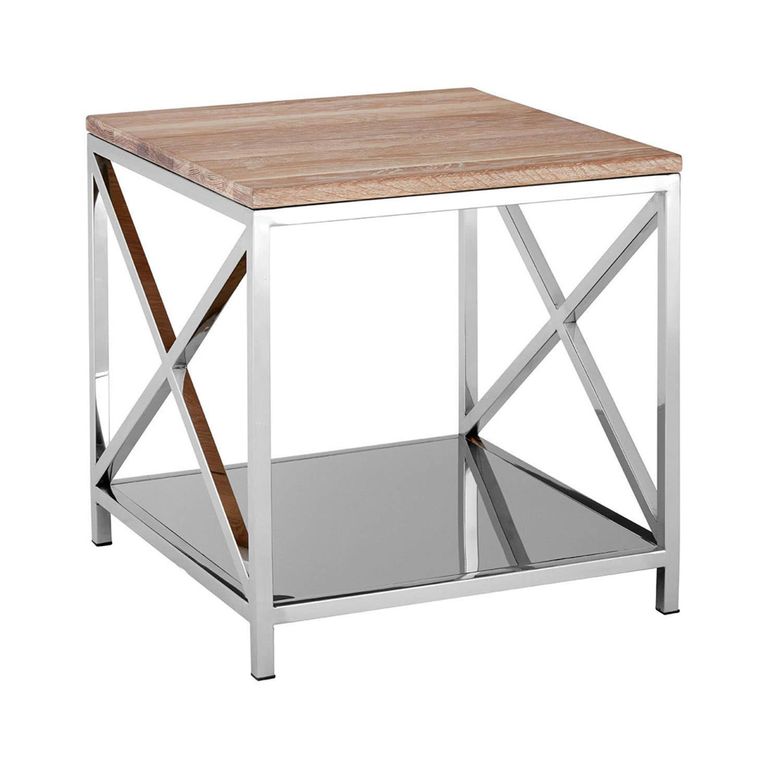 Chiswick Side Table - Square - Oak Wood and Metal