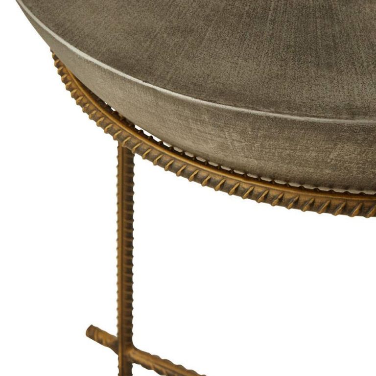 Compo Side Table - Round - Grey Concrete with Gold Metal