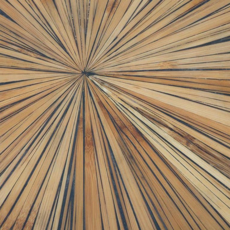 Gabar Side Table - Natural Bamboo Wood with Silver Metal