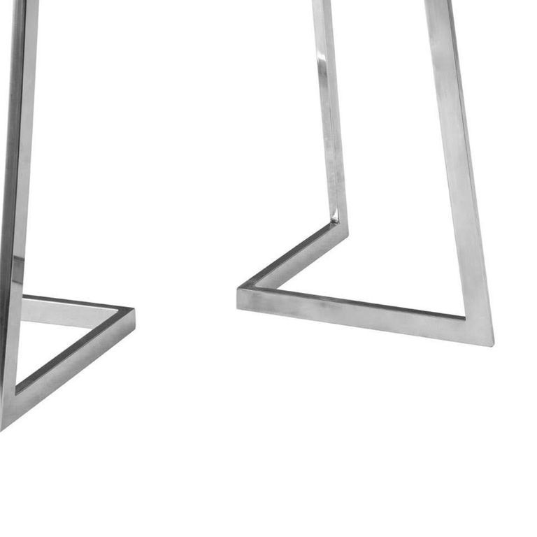 Gabar Side Table - Natural Bamboo Wood with Silver Metal