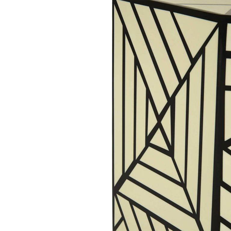 Hassa Side Table - Octagonal - Ivory and Black