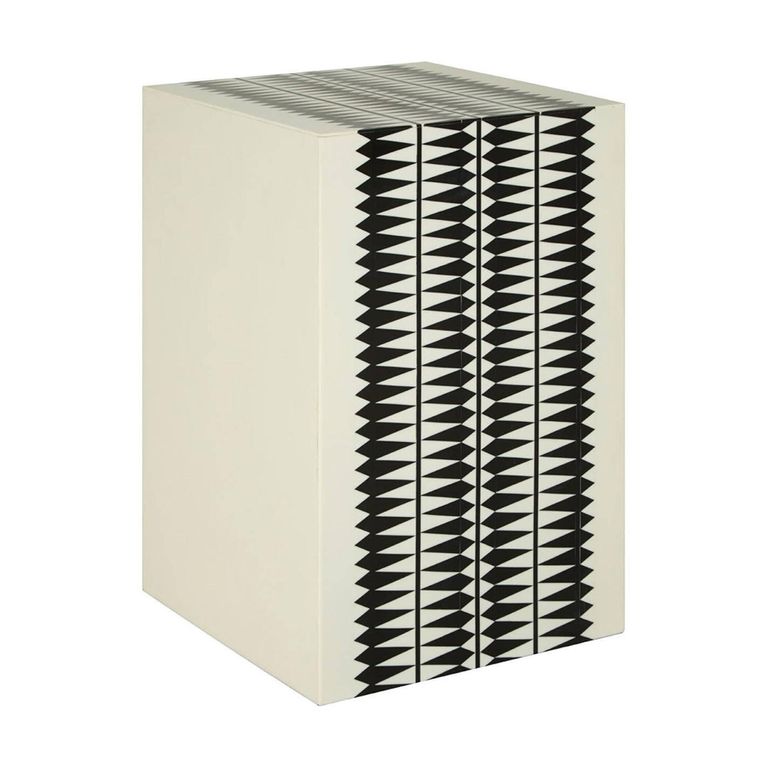Issey Side Table - Square - White and Black Wood