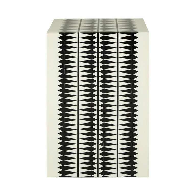 Issey Side Table - Square - White and Black Wood