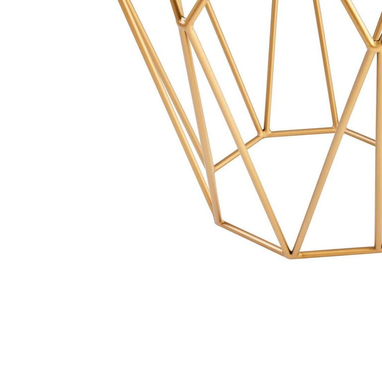 Jodi Side Table - Octagonal - Elm Wood with Gold Metal