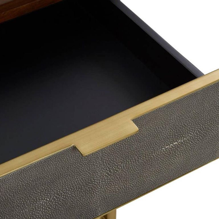 Kempton End Table - 1 Drawer - Square - Walnut with Gold Metal