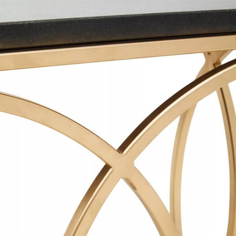 Kia Side Table - Square - Black Marble with Gold Metal