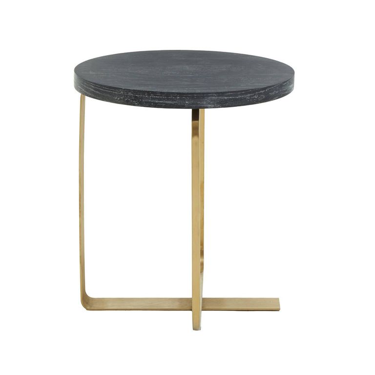Lena Side Table - Round - Black Oak