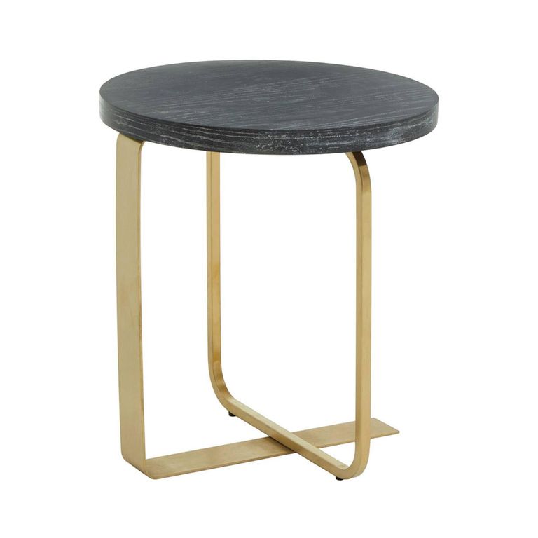 Lena Side Table - Round - Black Oak